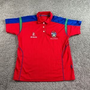 Kukri Shirt Mens Large Red Blue Millfield Short Sleeve Rugby Polo